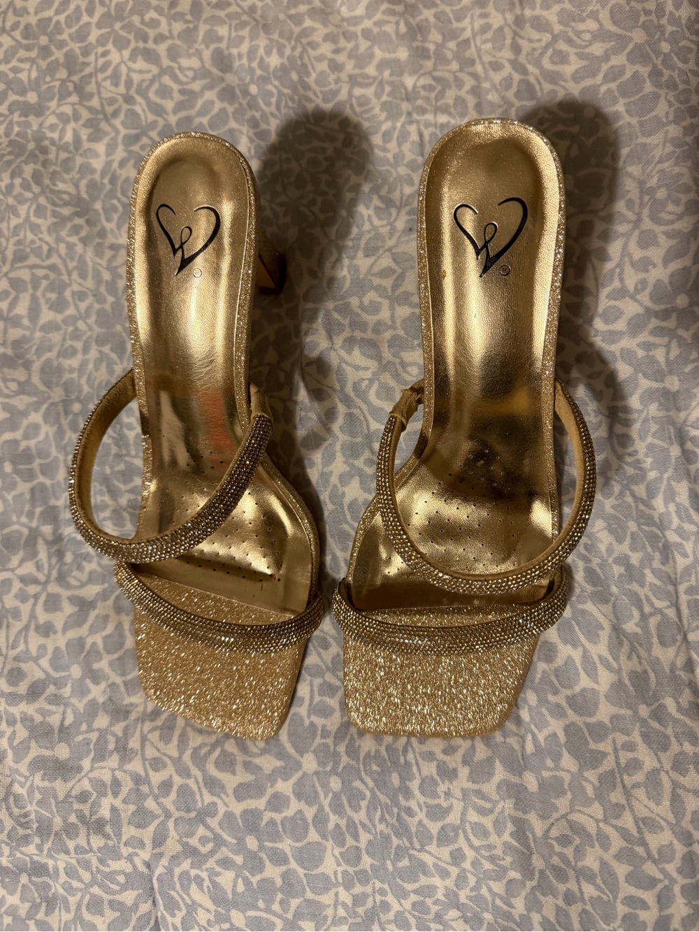 Windsor - Gold Classy Luxe Rhinestone Strappy Stiletto Mules Heels